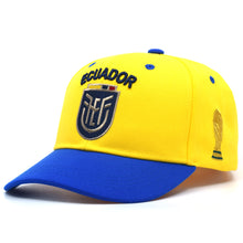 Load image into Gallery viewer, Ecuador Soccer National Pride Snapback Hat – Custom Shield & Trophy Embroidery