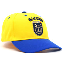 Load image into Gallery viewer, Ecuador Soccer National Pride Snapback Hat – Custom Shield & Trophy Embroidery