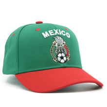 Load image into Gallery viewer, Mexico Soccer National Pride Snapback Hat – Custom Crest & Trophy Embroidery