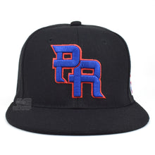 Load image into Gallery viewer, PR Fitted Two Tone Solid Caps Puerto Rico Embroidered hat Front Side Back NEW