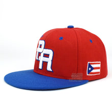 Load image into Gallery viewer, PR Fitted Two Tone Solid Caps Puerto Rico Embroidered hat Front Side Back NEW