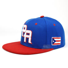 Load image into Gallery viewer, PR Fitted Two Tone Solid Caps Puerto Rico Embroidered hat Front Side Back NEW
