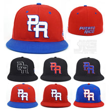 Load image into Gallery viewer, PR Fitted Two Tone Solid Caps Puerto Rico Embroidered hat Front Side Back NEW