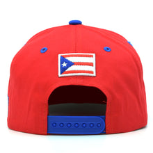 Load image into Gallery viewer, Puerto Rico Cotton Snap Back hat Flag 3D PR Flat Bill PR Baseball Cap PR Hat