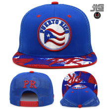 Load image into Gallery viewer, Puerto Rico Leader Hurricane Puerto Rico Flag PR Royal Red Snapback Hat Cap