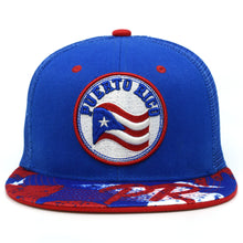 Load image into Gallery viewer, Puerto Rico Leader Hurricane Puerto Rico Flag PR Royal Red Snapback Hat Cap