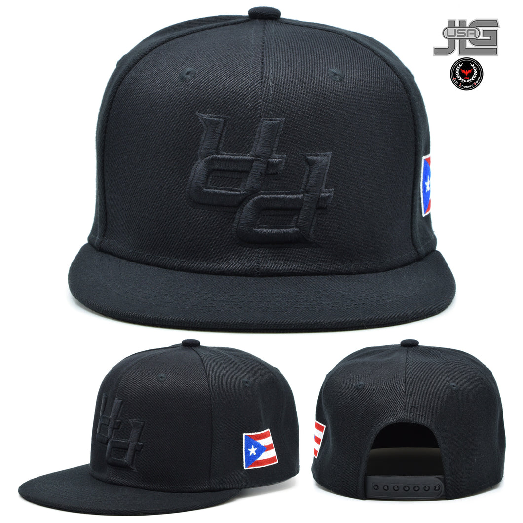 Puerto Rico PR Upside Down Snap back Hat Flag 3D Flat Bill Rico Baseball Cap