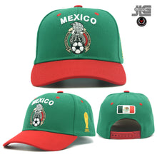 Load image into Gallery viewer, Mexico Soccer National Pride Snapback Hat – Custom Crest &amp; Trophy Embroidery
