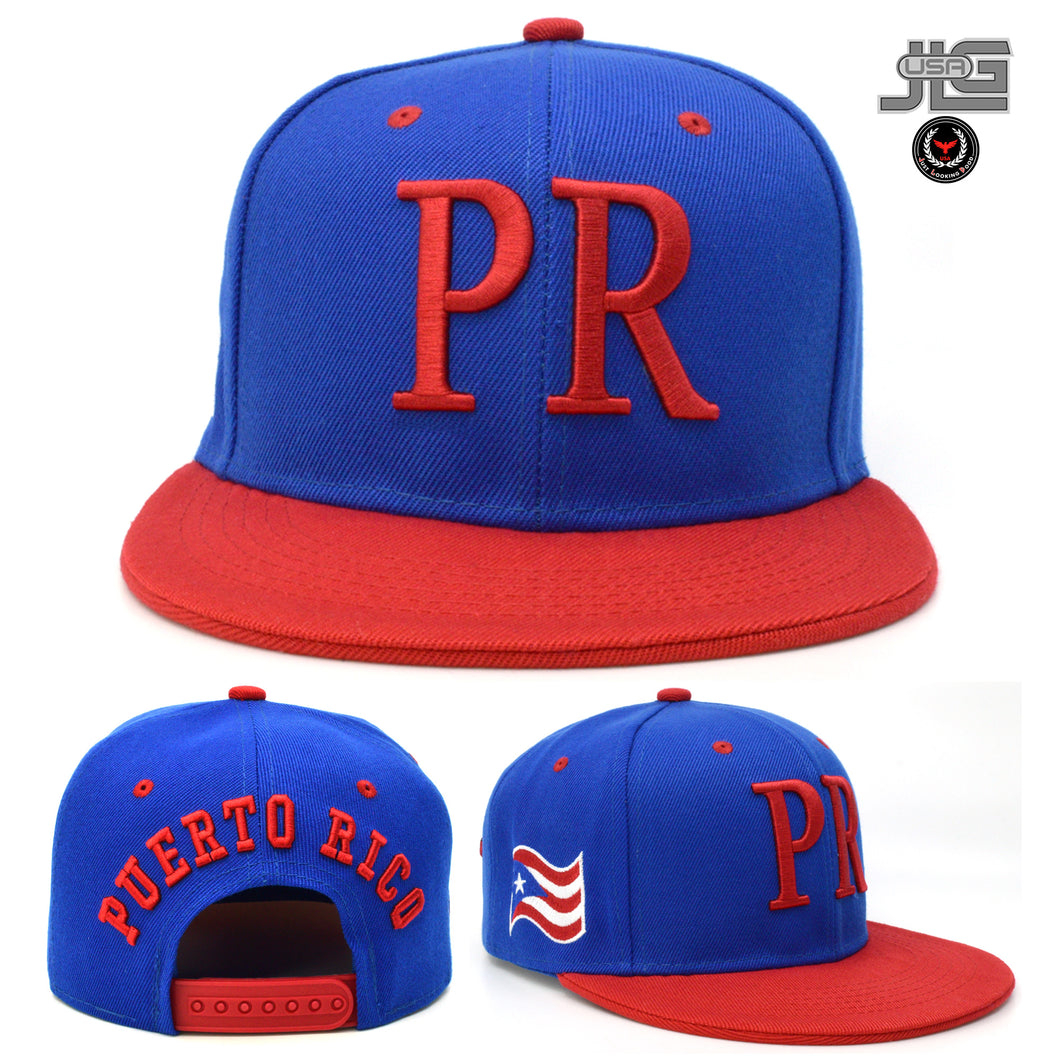 PR Baseball hat Puerto Rico Leader Classic PR Puerto Rico Flag Royal Red Snapback Hat Cap