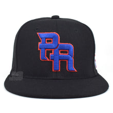 Load image into Gallery viewer, PR Fitted Two Tone Solid Caps Puerto Rico Embroidered hat Front Side Back NEW
