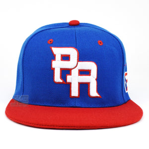 PR Fitted Two Tone Solid Caps Puerto Rico Embroidered hat Front Side Back NEW