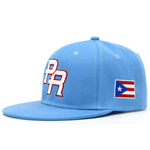 Puerto Rico Snap back 2 Sides Embroidery PR 3D Flag Flat Bill Baseball Cap Hat