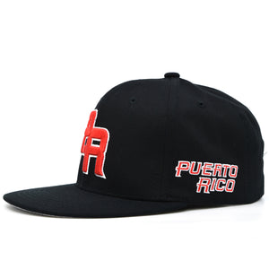 Puerto Rico PR Embroidered Flexfit Baseball Cap - Stretch Fitted Hat, Wooly Material